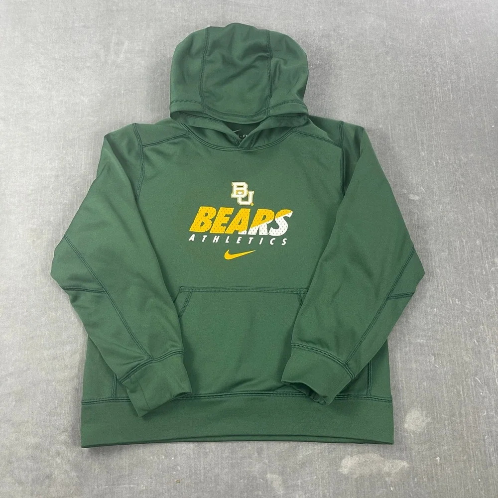 Baylor Bears Nike Youth Large Green Athletics Therma-FIT Hoodie